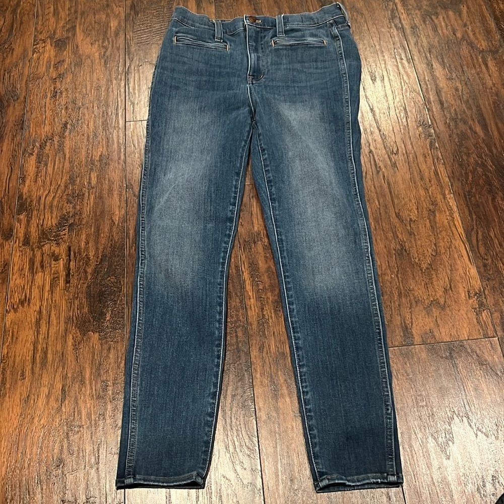 madewell roadtripper jeggings size 28 tall front zip pockets EUC